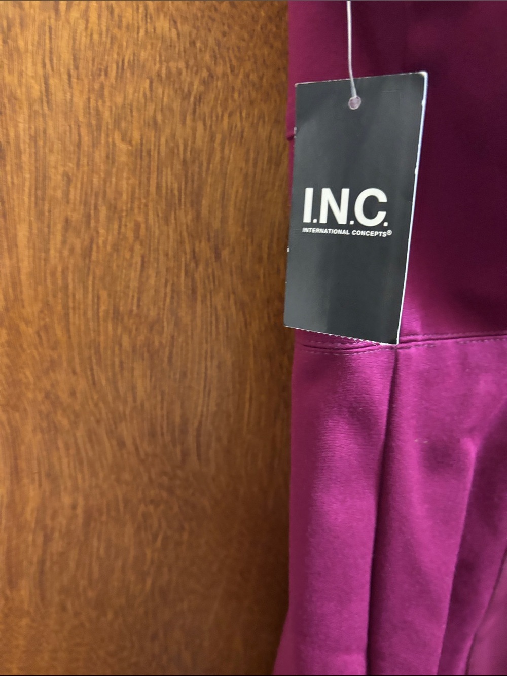 INC International Concepts Magenta Faux-Leather Midi Sheath Dress - Picture 3 of 4